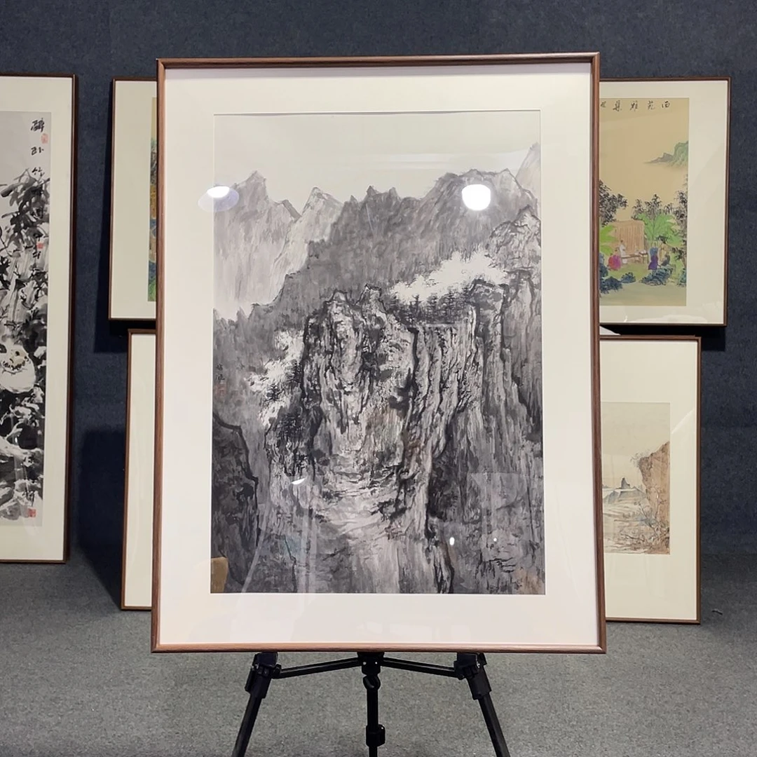 国画手绘画带框发货