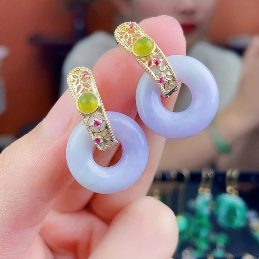 翡翠未镶嵌耳饰饰品