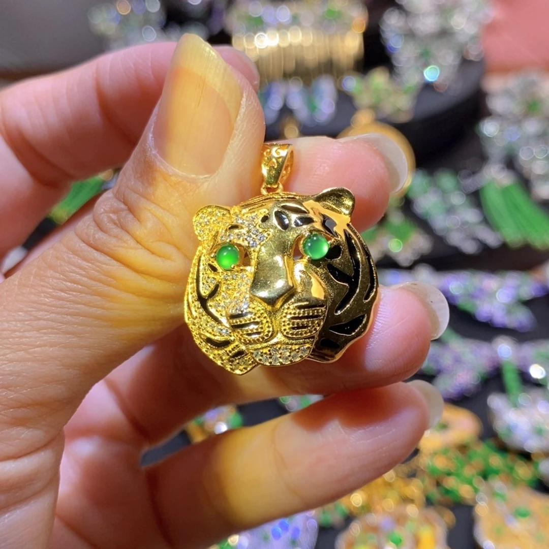 银S925镶嵌挂件翡翠