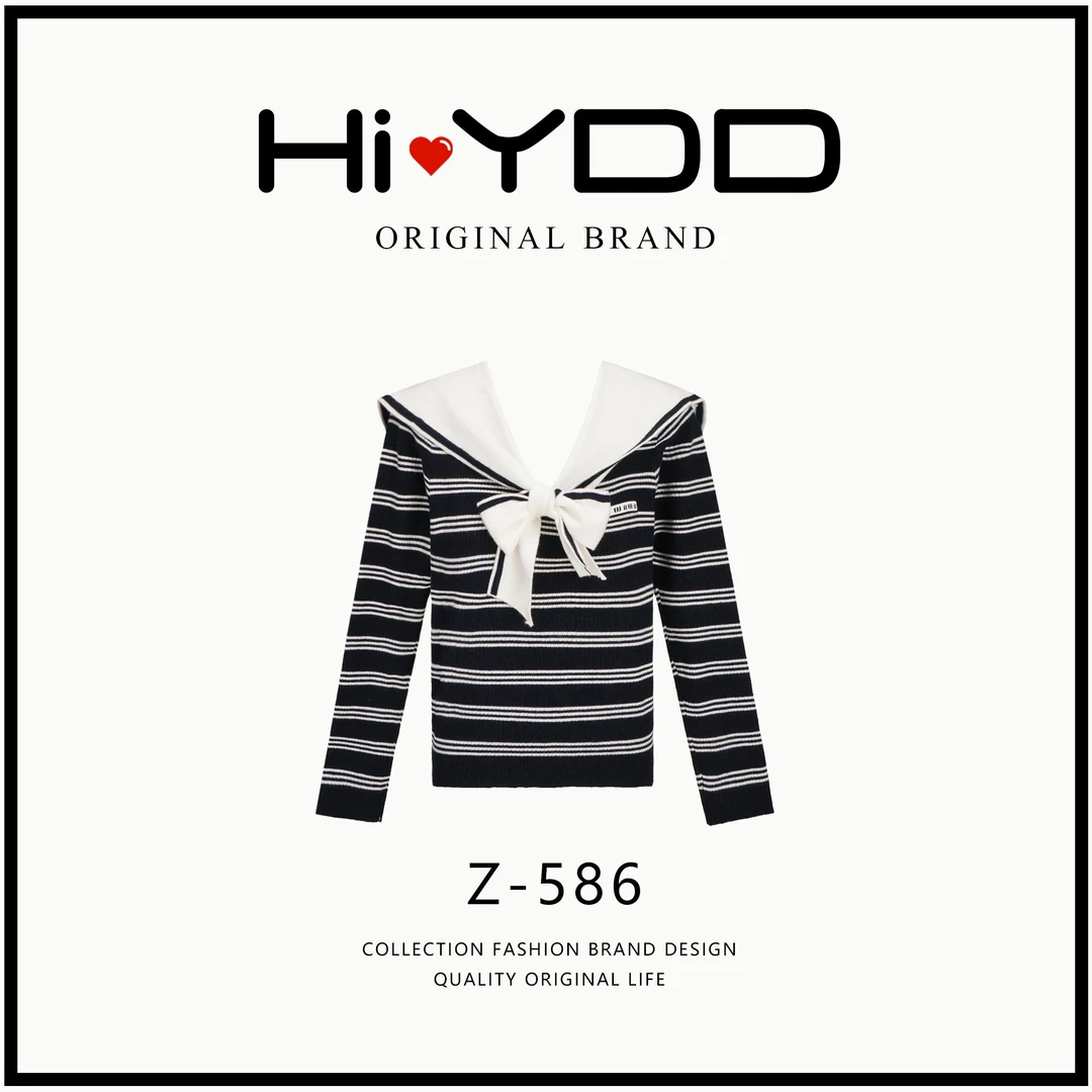 YDD•「Z-586」秋款气质轻奢设计感格纹长袖V领针织开衫外套S-9238