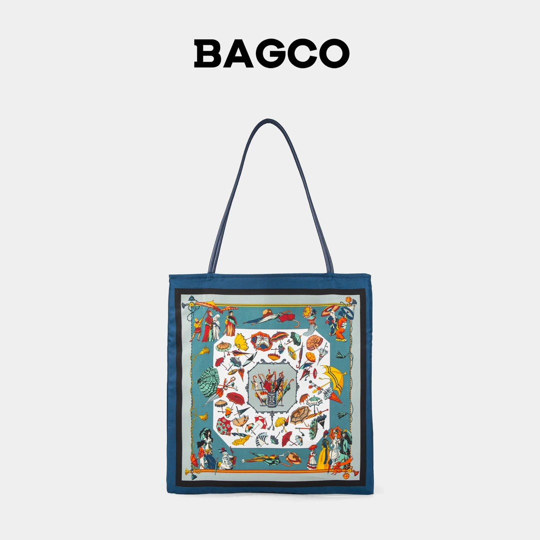 BAGCO/100%桑蚕丝真丝手提托特包单肩包