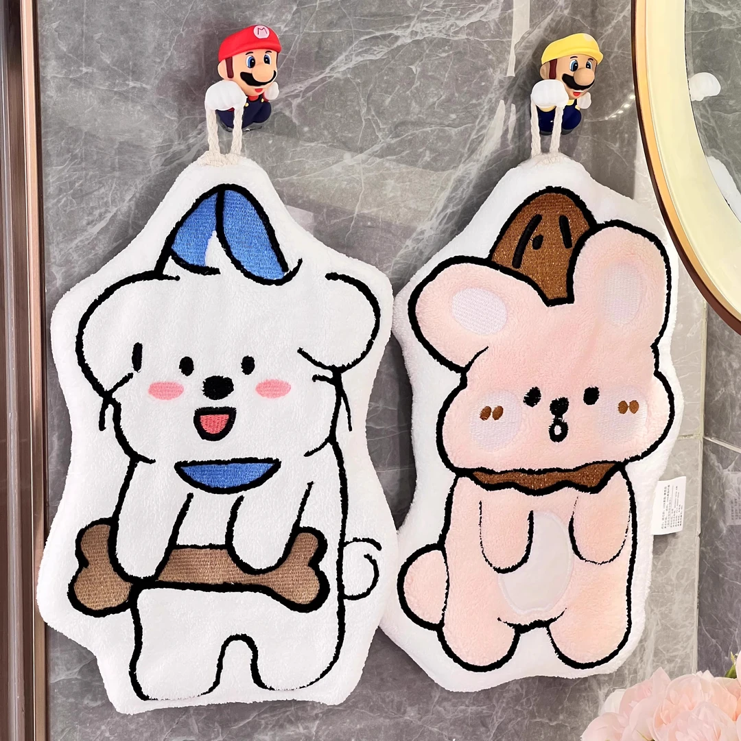 优勤擦手巾挂式可爱毛巾高颜值超强吸水加厚厨房卫生间浴室家用