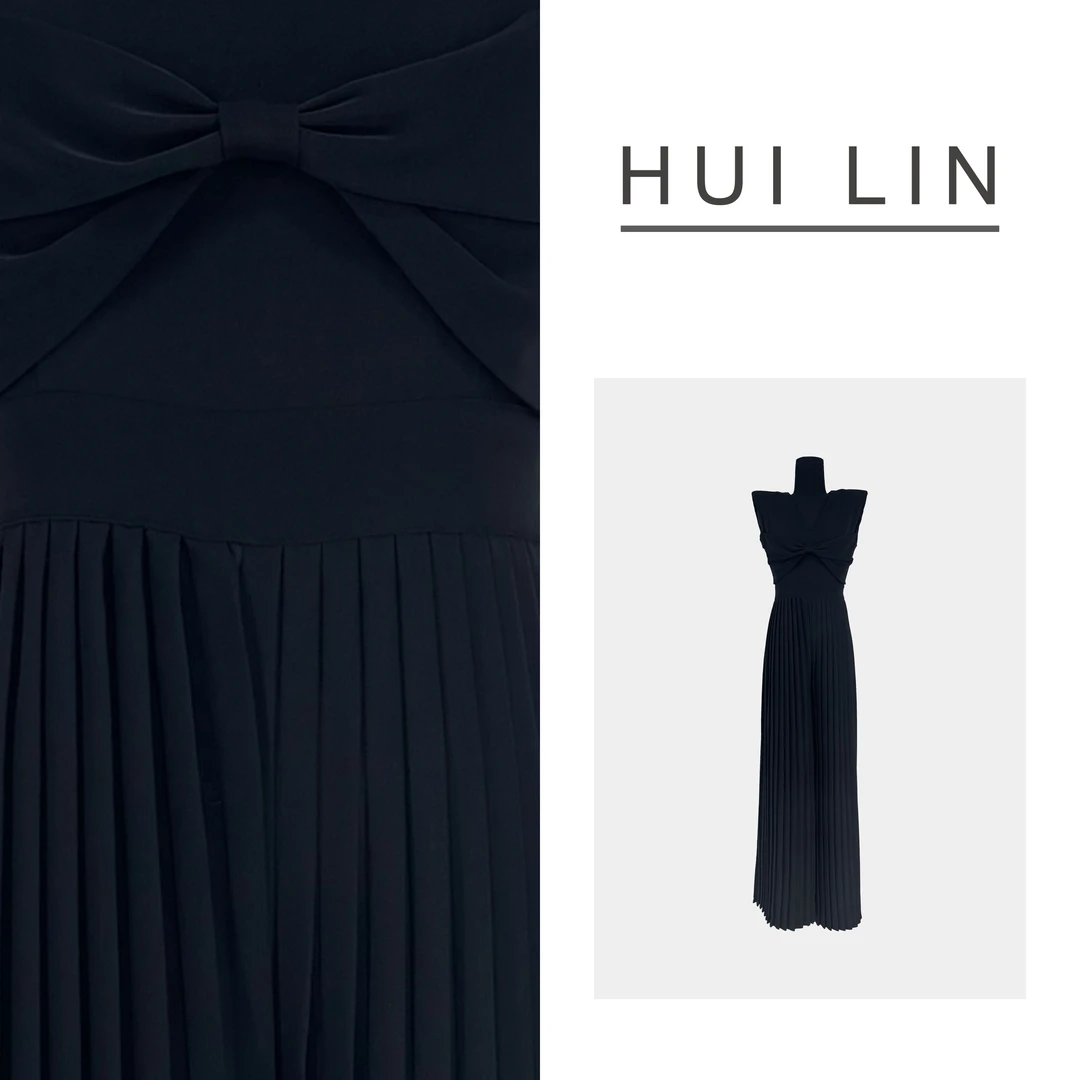 【夏季新款】优雅气质高级感女人味收腰百褶连体裤【25565】