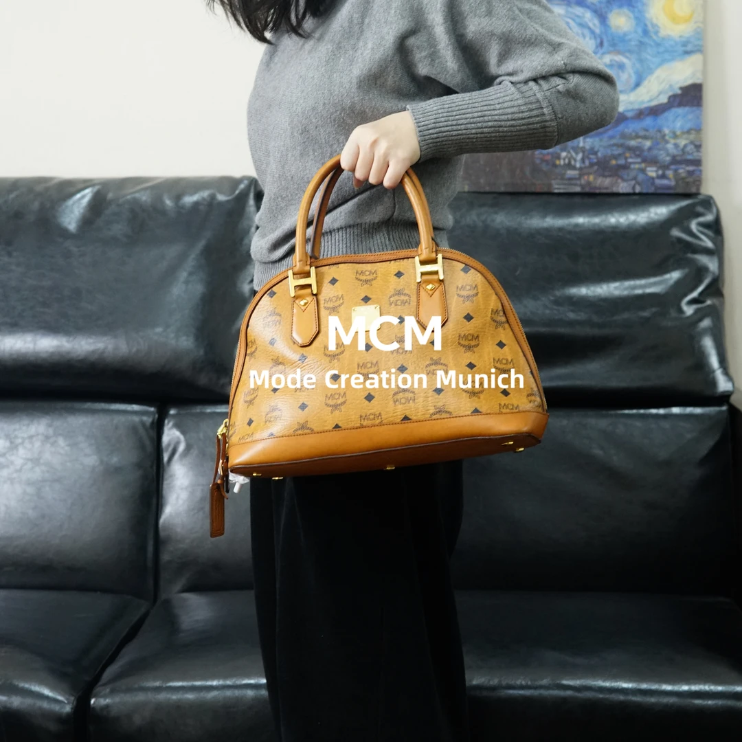 95新 MCM 干邑色手提包/WJ12523138/3138