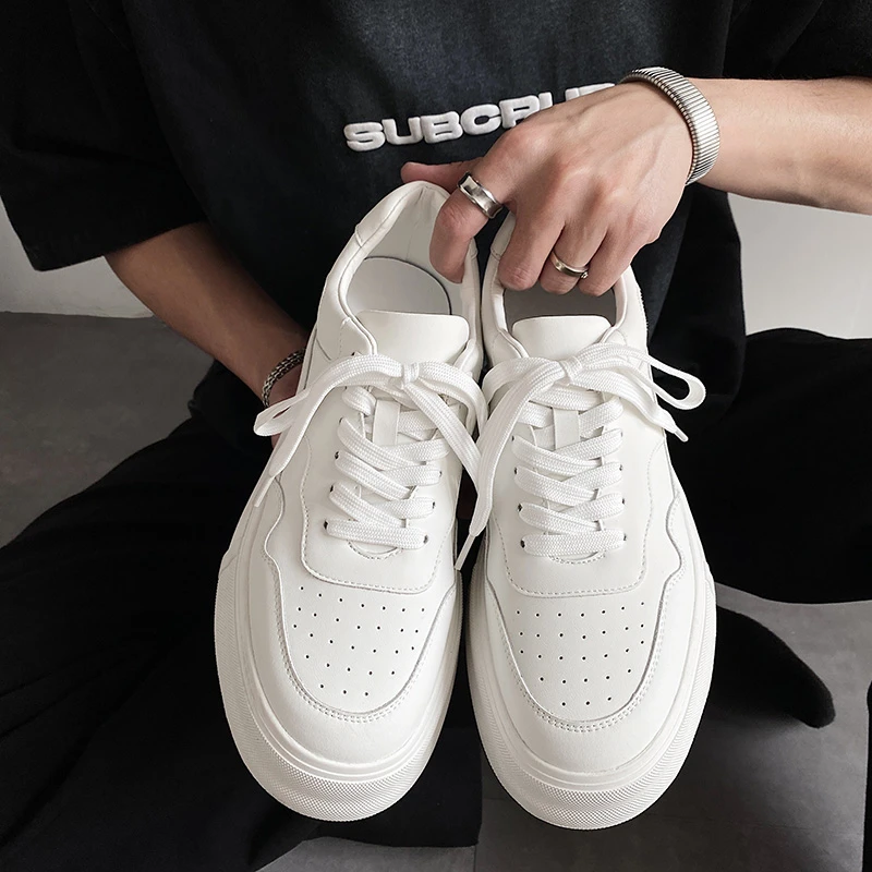 3307男士低帮休闲板鞋百搭潮流小众潮鞋厚底ins韩版学生港风白色