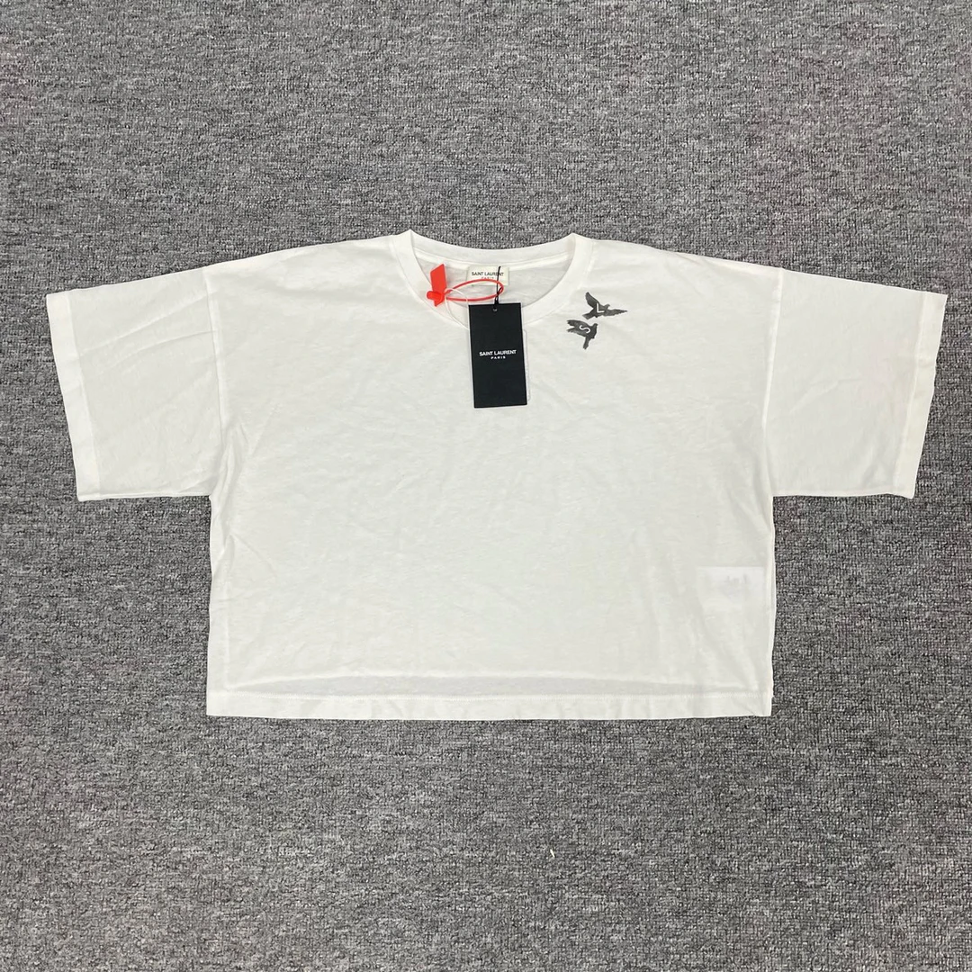 未使用 YSL/圣罗兰 鸽子 短款 短袖T恤 S码 福