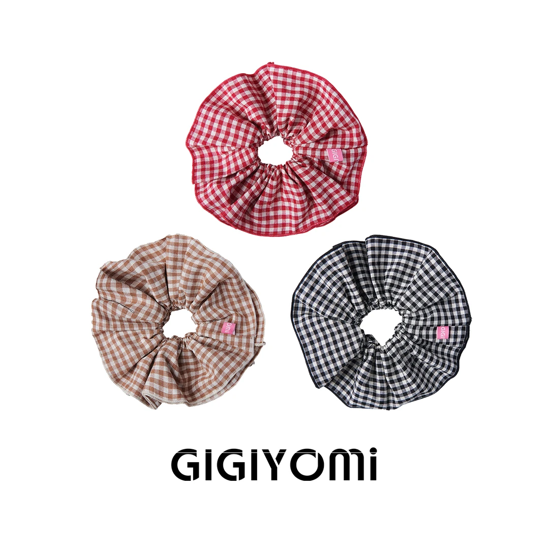 GIGIYOMi韩国原创设计经典格子简约新款方格格子发圈发饰