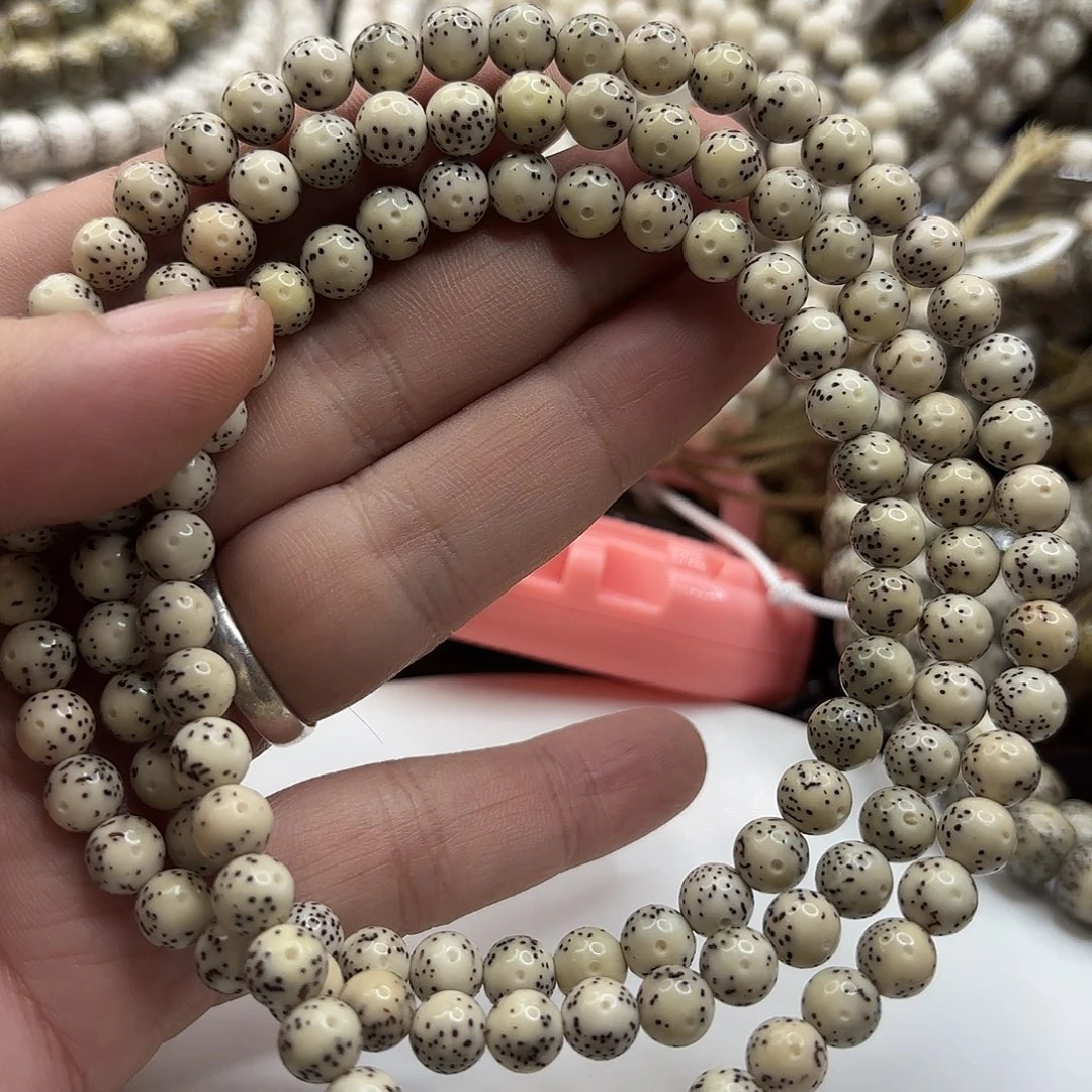 手串星月菩提7骨瓷白龙蛋正月留白