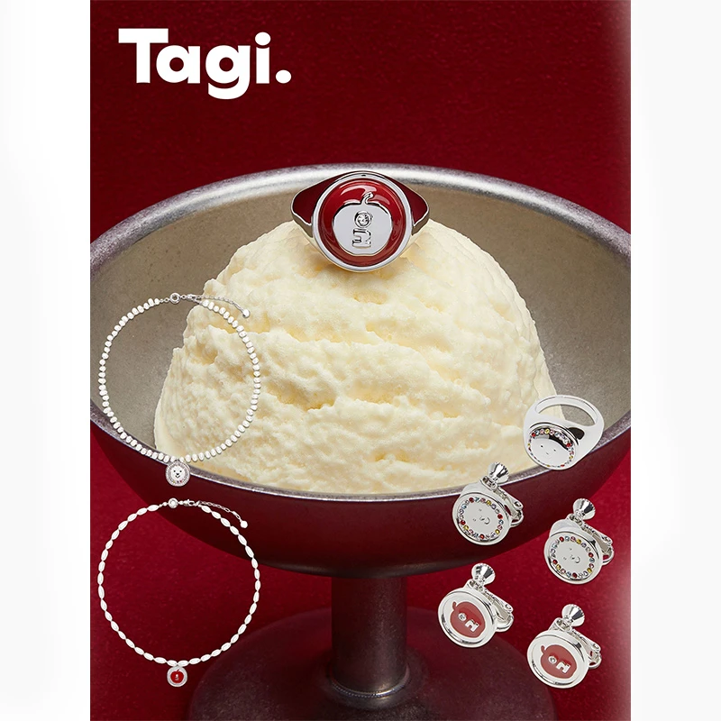 锌合金亚克力项链 Tagi.笑脸苹果项链/戒指/耳饰耳夹气质