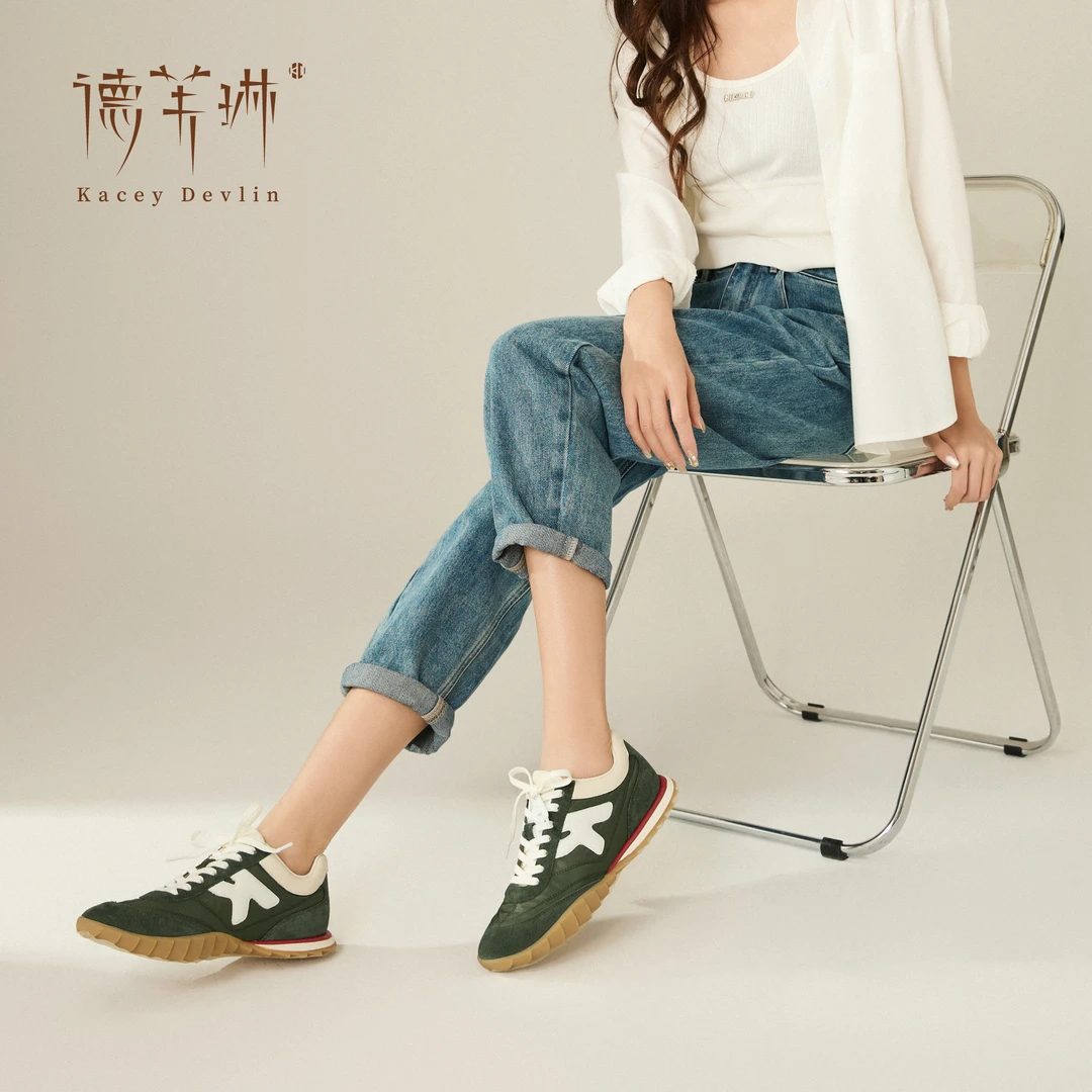 【魏妮妮专属】休闲百搭华夫鞋2025春季新款欧若风经典休闲低帮单鞋