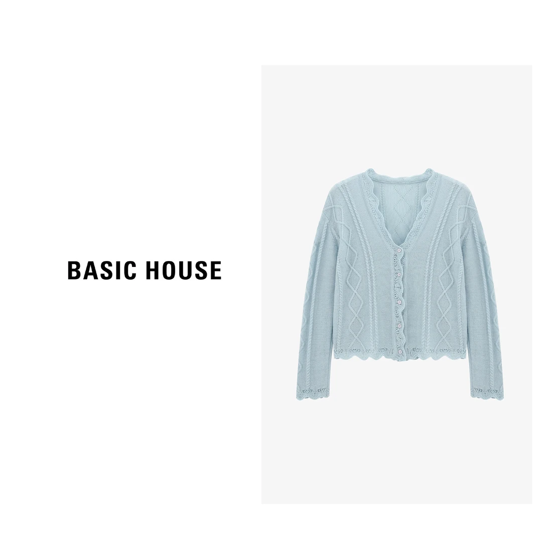 Basic House/百家好时尚百搭休闲女士宽松针织衫B0625H5G512