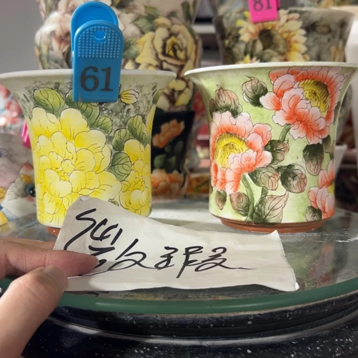景德镇手绘花盆满38包邮偏远地区除外