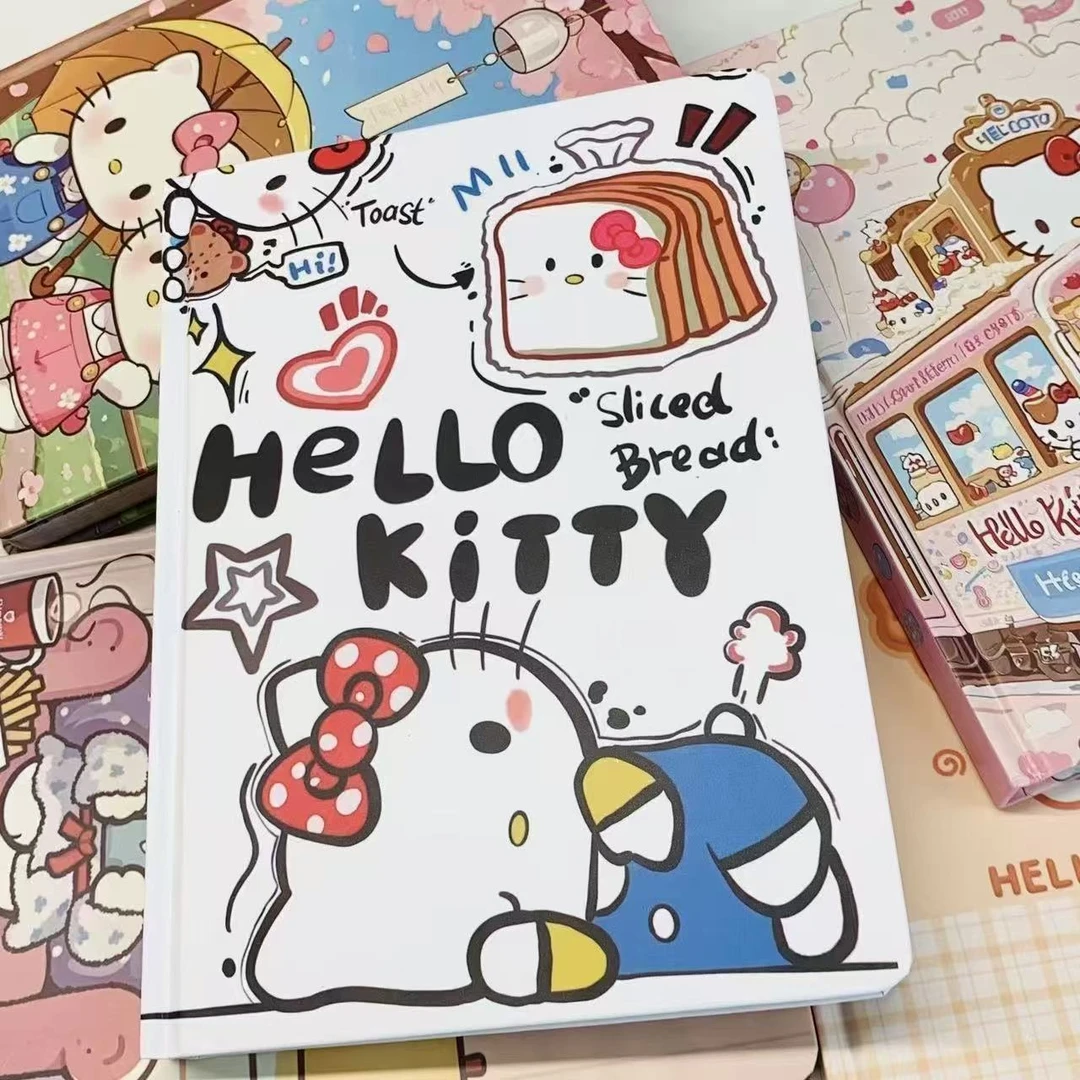 可爱hellokittyA5硬壳笔记本加厚彩内手账本天使KT猫学生记事本