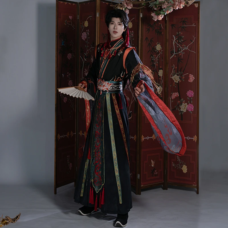 【滕王】男款长袖成人织金中国风四季交叉领刺绣汉服夏魏晋侠客古风