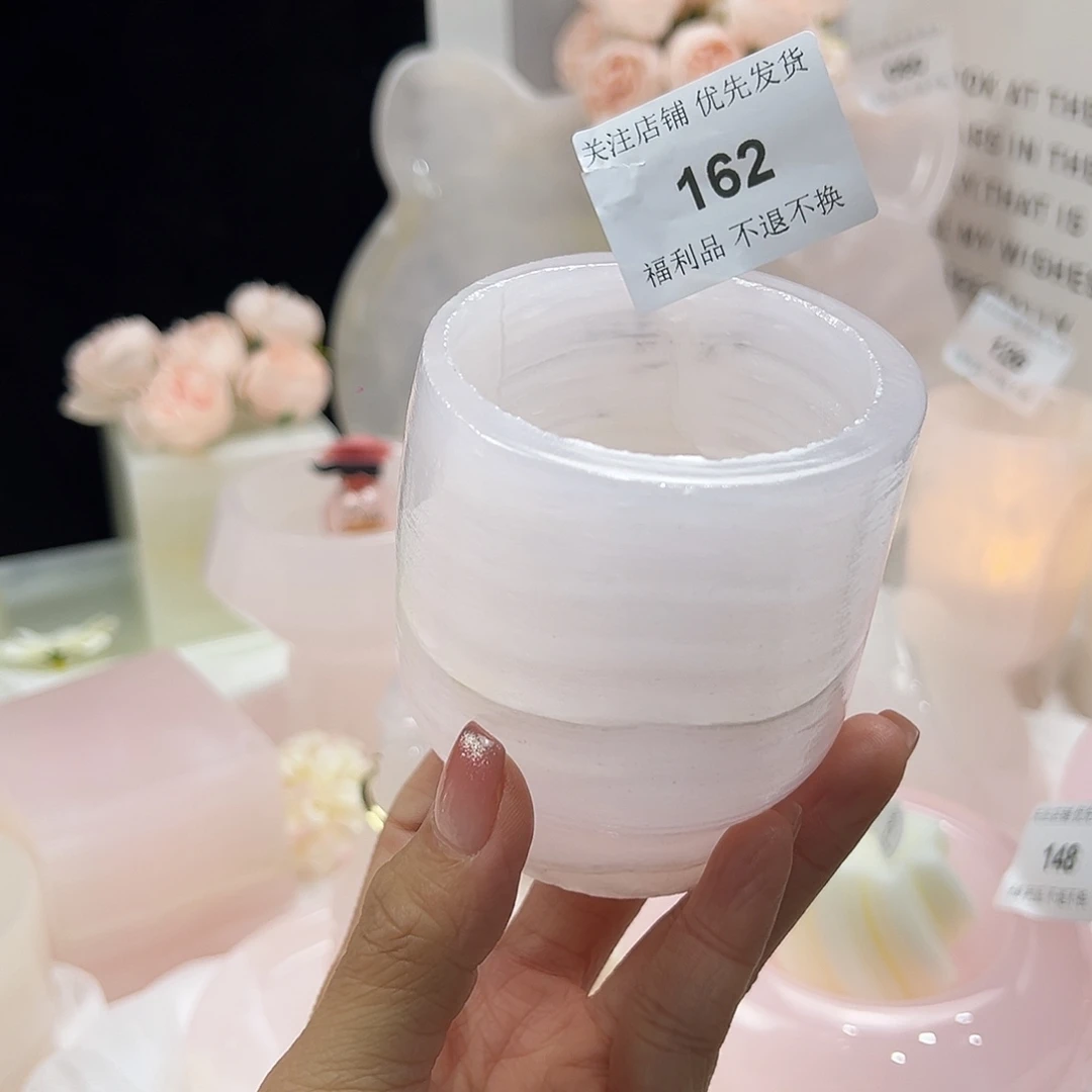 石材162粉玉微瑕不退换