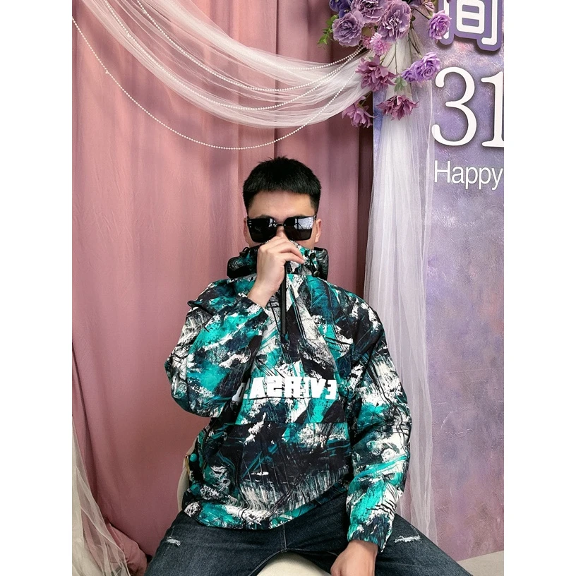 秋季休闲户外潮流防风时尚迷彩连帽春秋男款冲锋衣8078