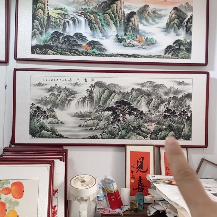 溜***哒国画215*85尺寸带框包邮送货上门