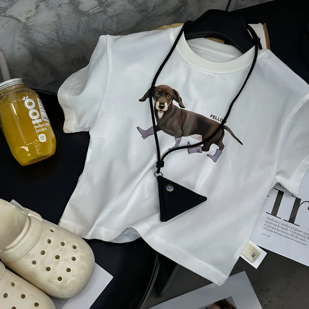 【品牌专供】儿童腊肠狗短袖夏季潮流卡通休闲帅气圆领