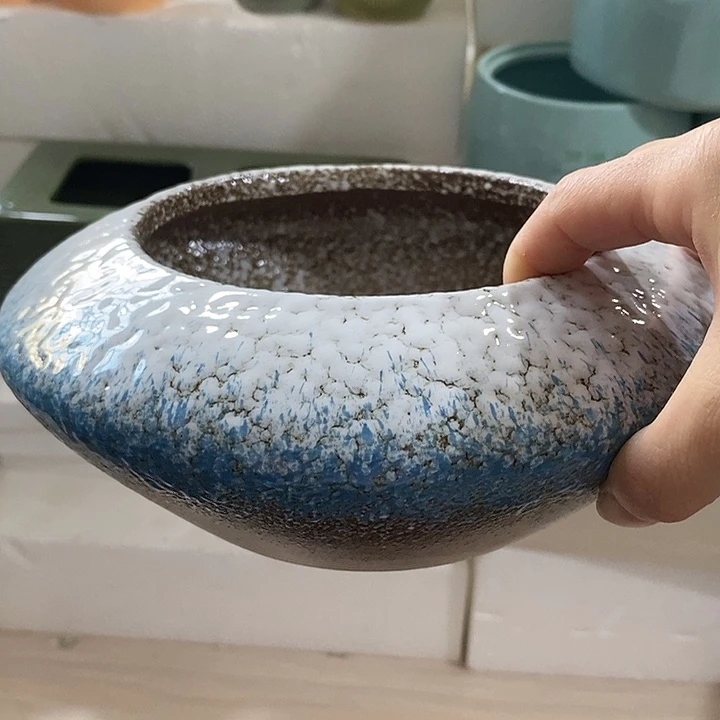 摆件陶盆有孔 瑕疵介意勿拍