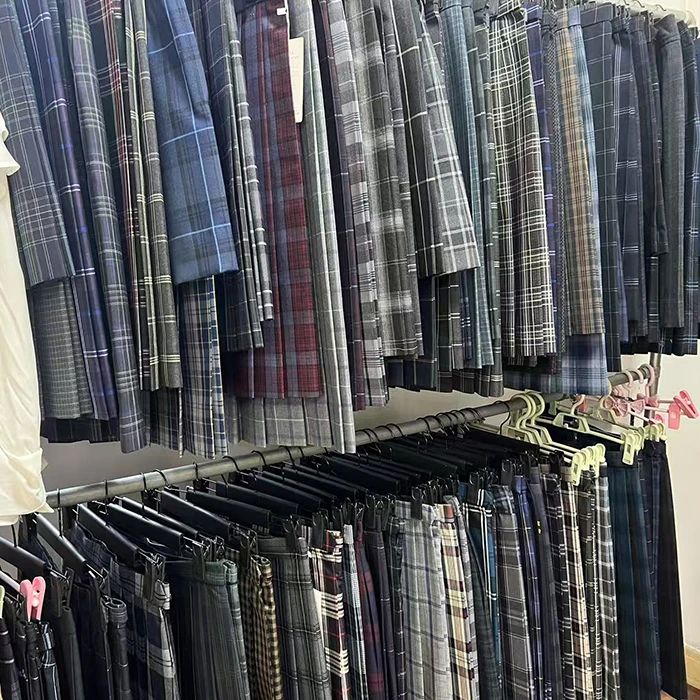 （小艺）中古日制校供JK正统制服格子轮褶裙箱褶半身裙