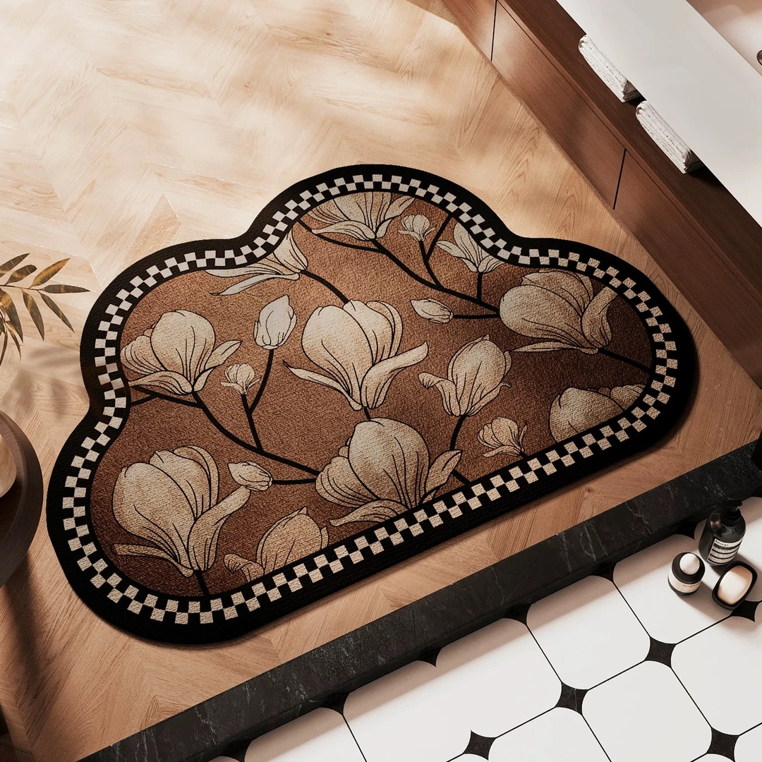 中古风卫生间超强吸水地垫浴室厕所门口硅藻泥脚垫速干防滑地毯