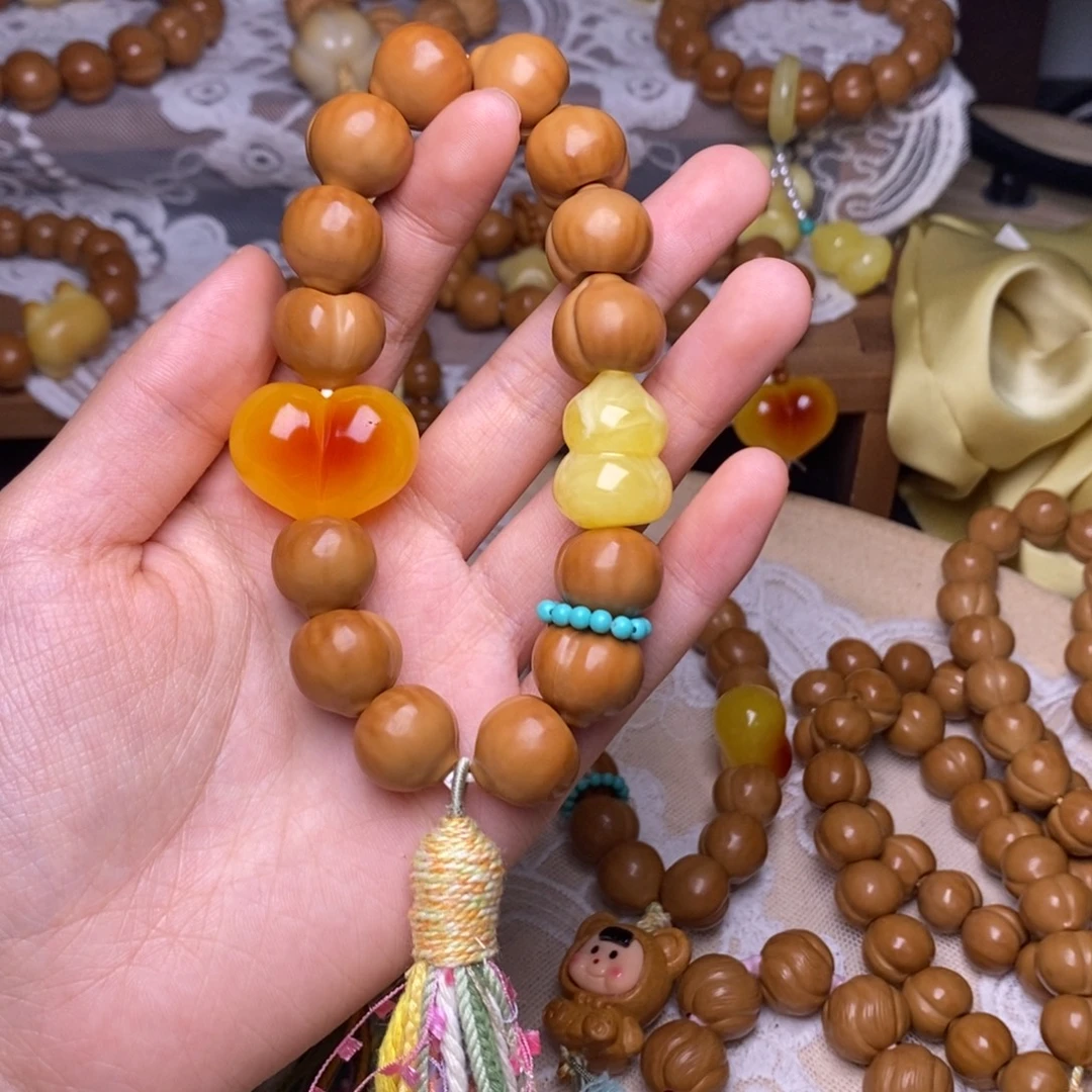 猴头核桃吊坠葫芦 爱心流苏