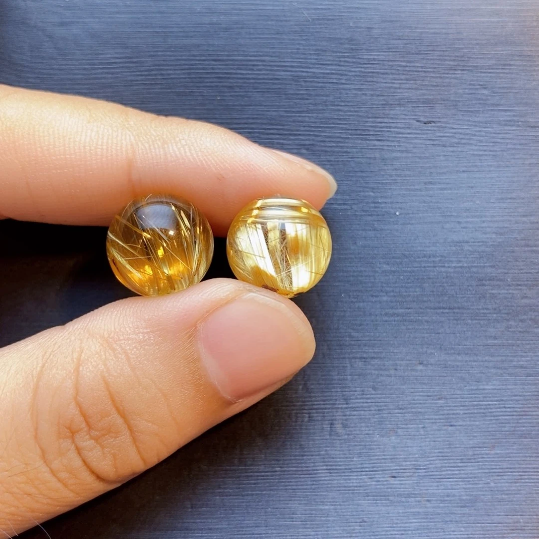 发晶珠宝半成品未镶嵌1****果天然钛晶单珠