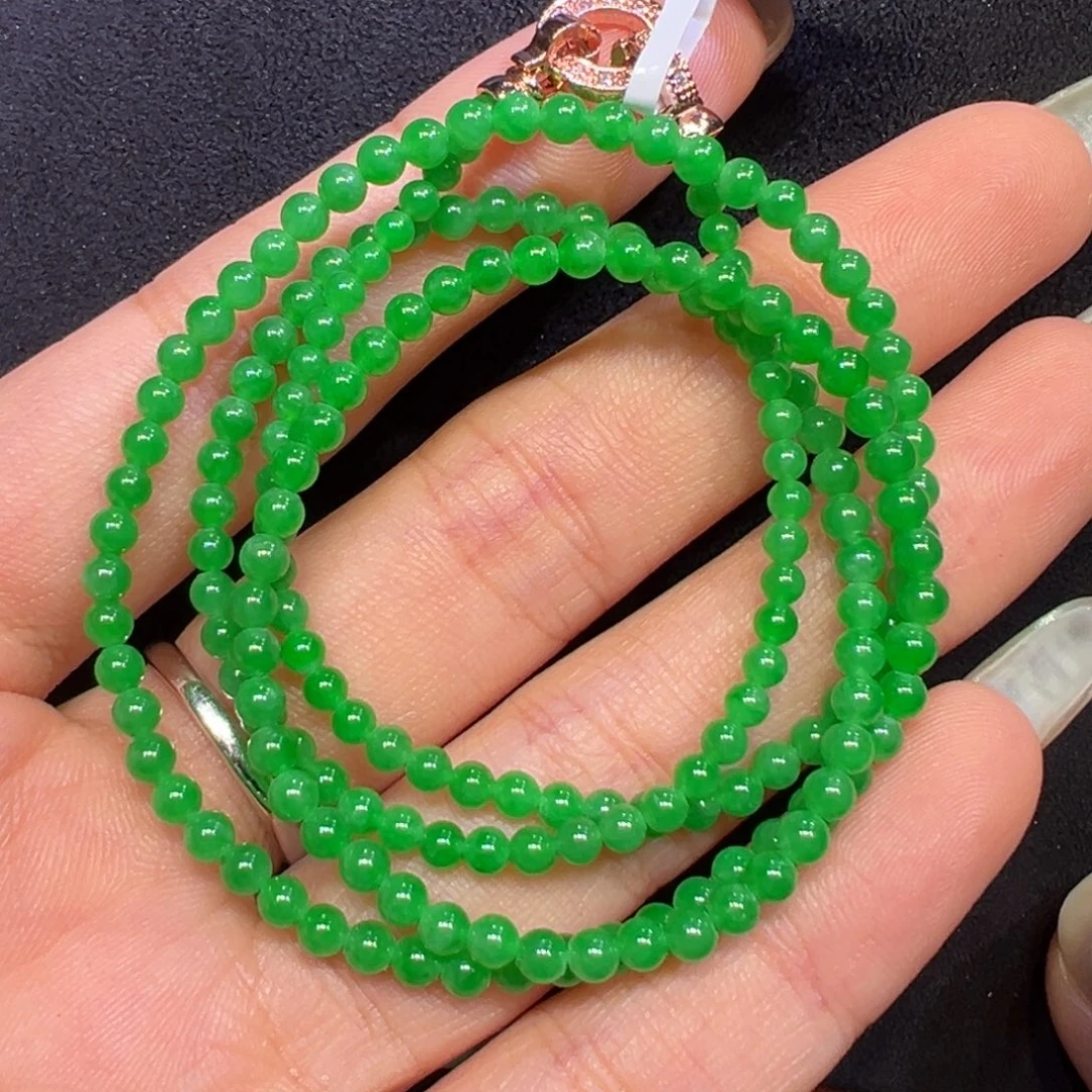 翡翠未镶嵌颈饰米珠