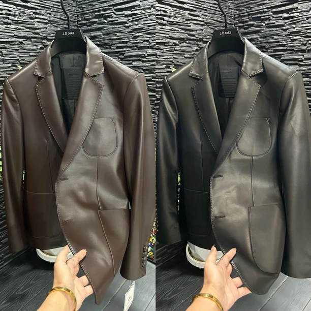 秋季新款高端欧货时尚男士西服羊皮皮衣/23029