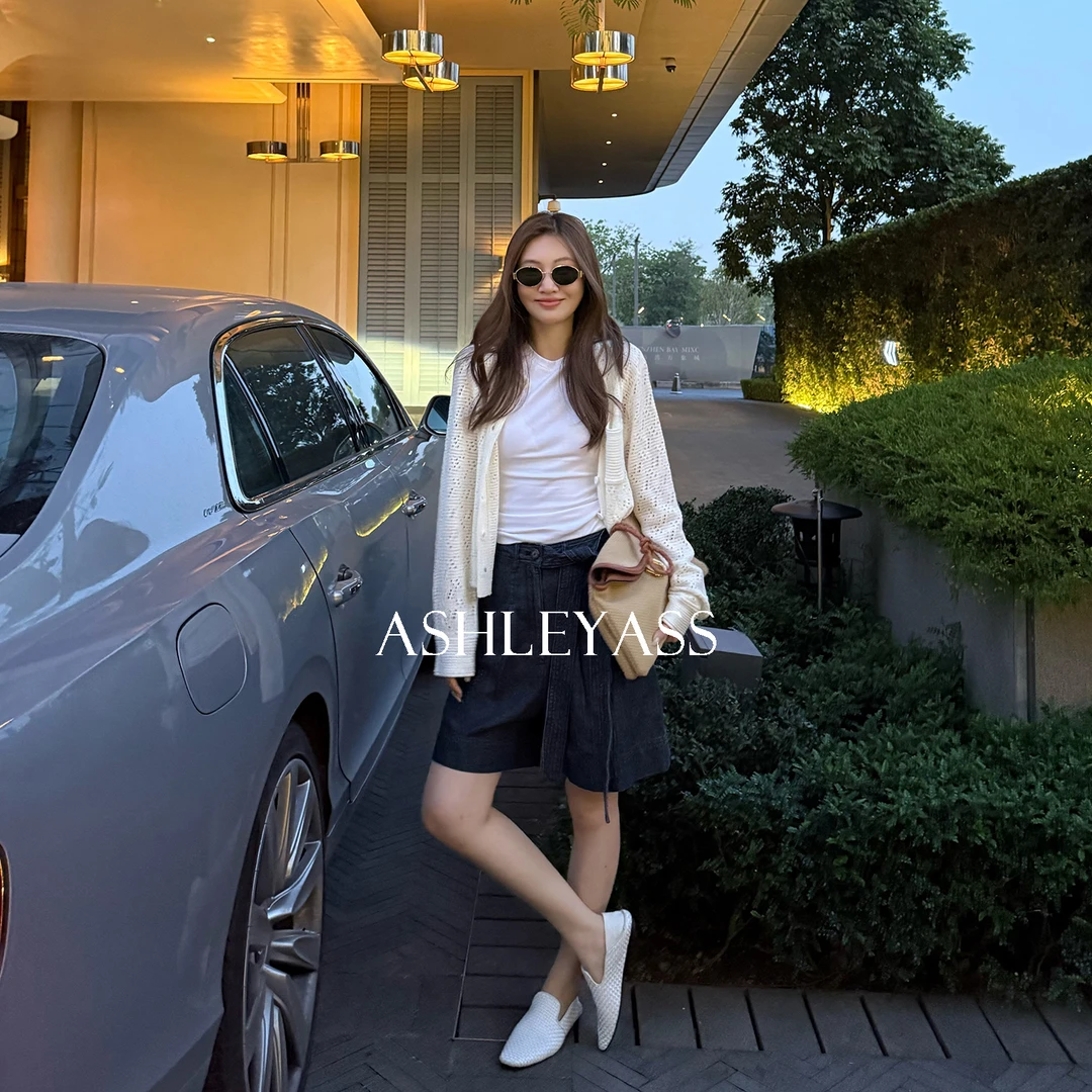 【ASHLEYASS】“原浆”复古绳染YKK拉链时尚休闲牛仔裤短裤LSN250318W