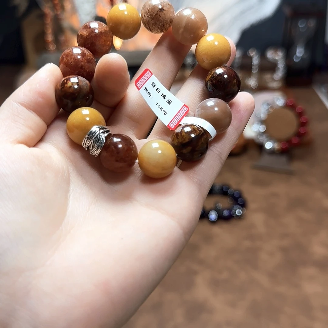 水晶手链合金小*回天然玉石