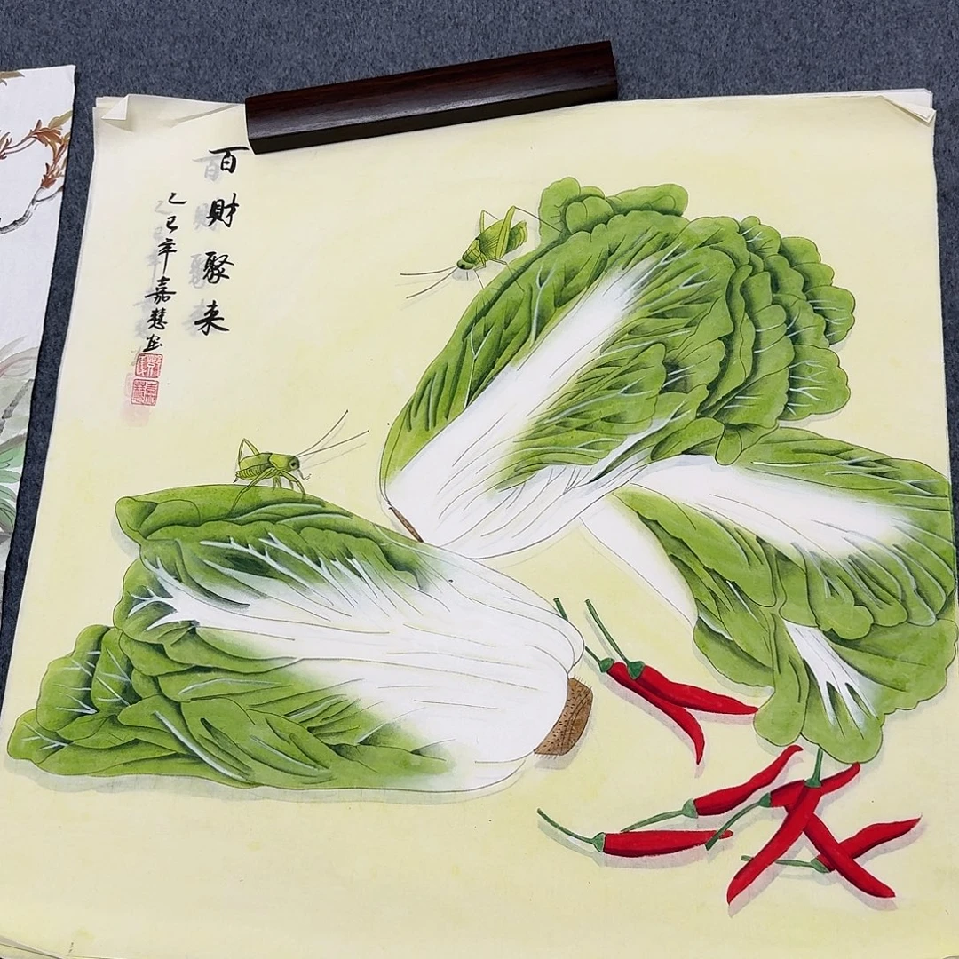 国画四尺斗方70X70纯手绘作品