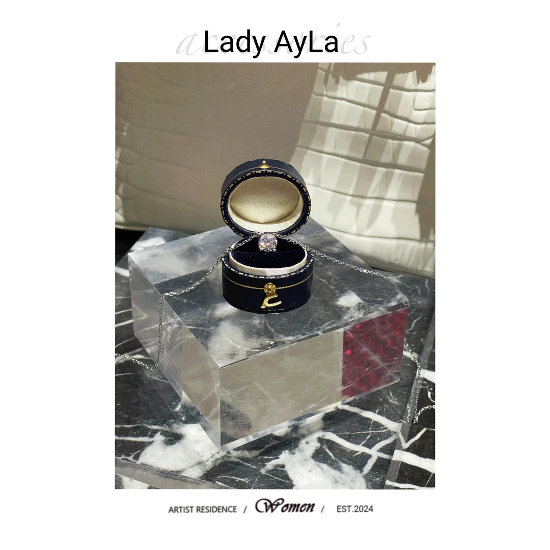 坠链均925银莫桑石 牛头莫桑轻奢镶嵌精致时尚项链AL712