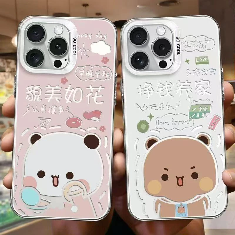 一二布布情侣适用华为vivo小米oppo荣耀苹果16手机壳15镭射14防摔