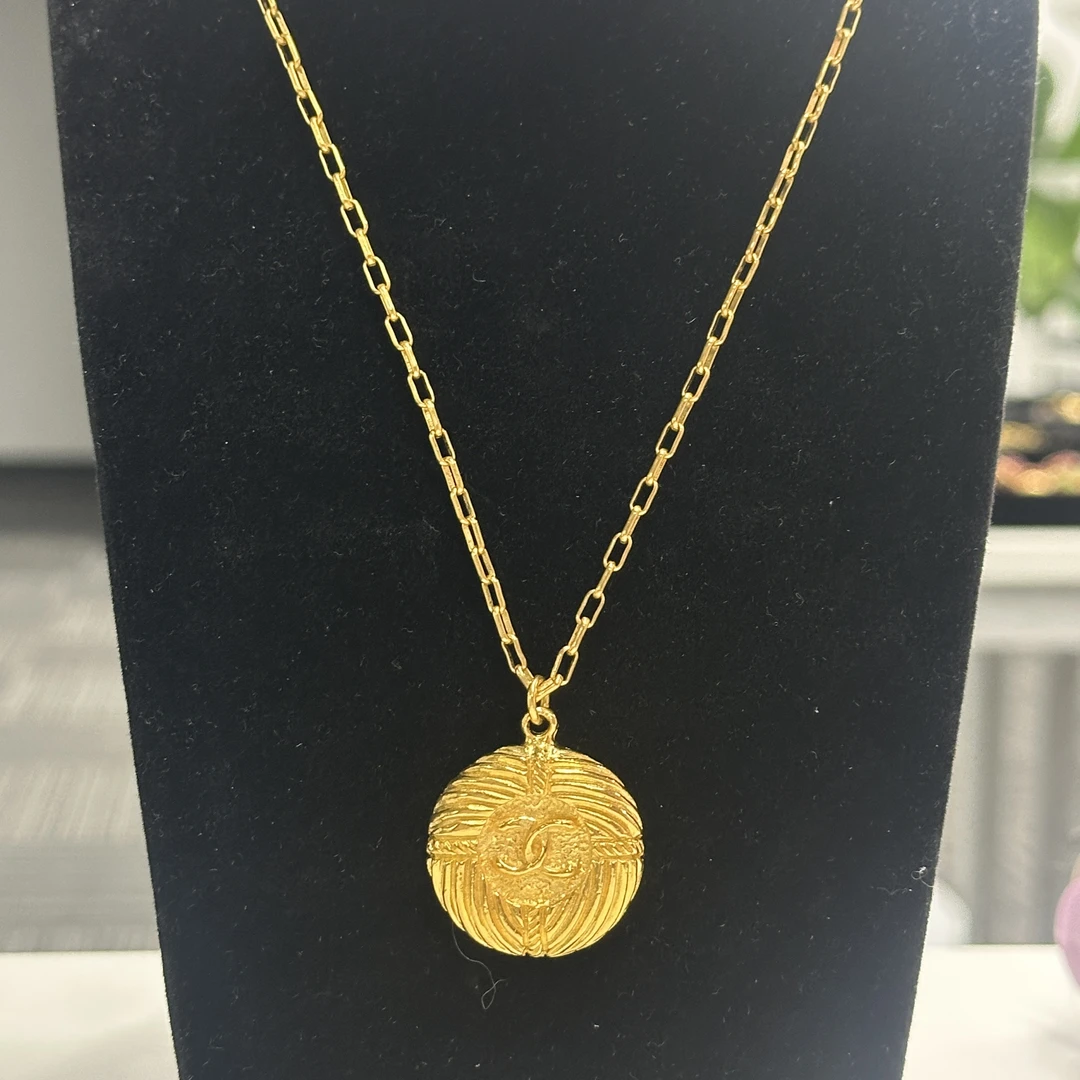 95新 Chanel/香奈儿 Chanel vintage香奈儿中古素金锁骨链