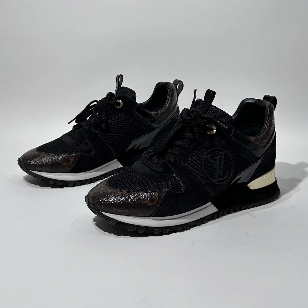 95新 LouisVuitton/路易威登 38.5码 RunAway 黑棕运动鞋/ML01793