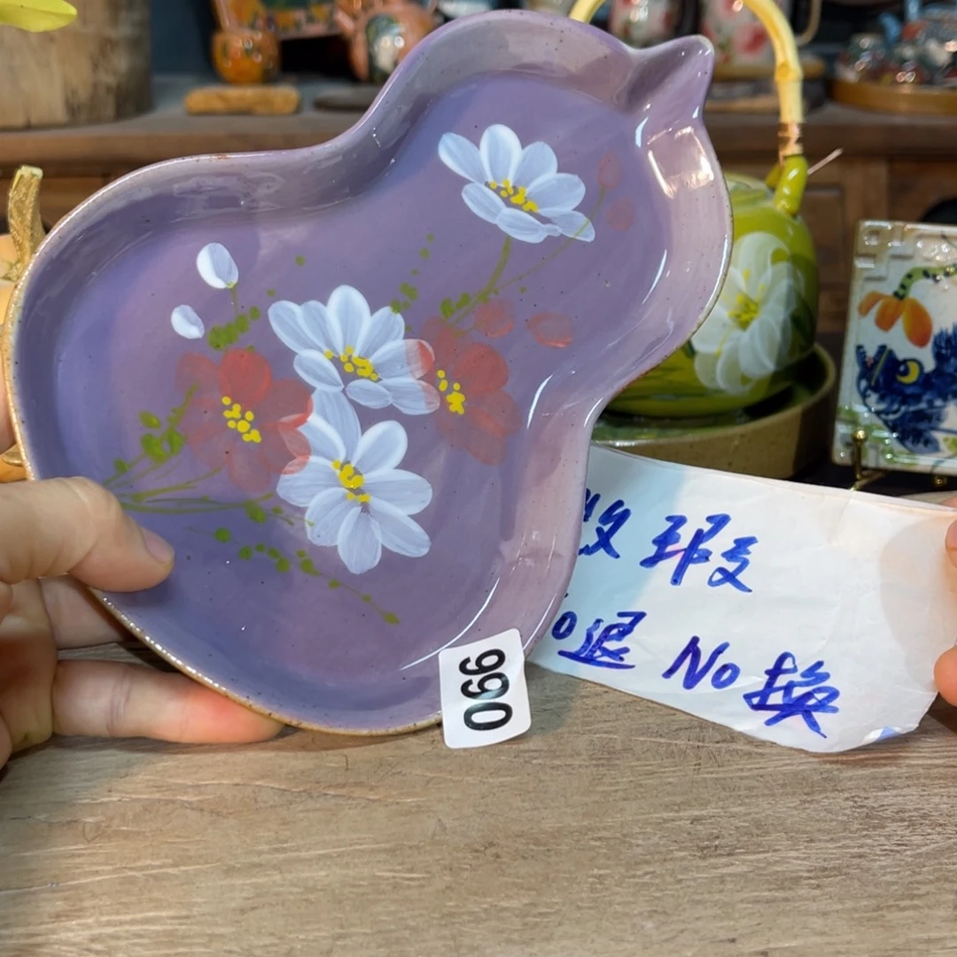 壶素浅陶瓷手工手绘