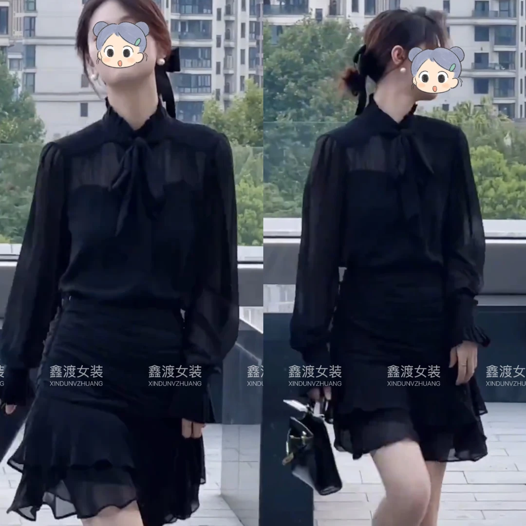 2025春夏新款时尚显瘦气质女士网红洋气两件套百搭款D6860