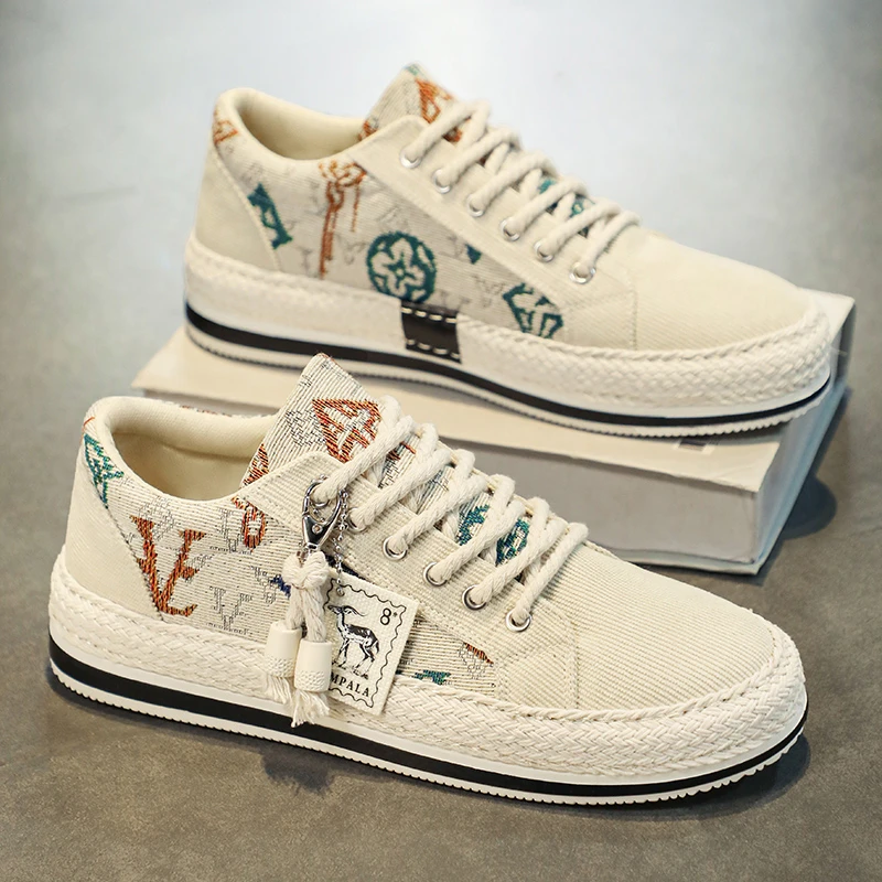 男士2025秋季新款潮流百搭低帮帆布韩版潮鞋透气防臭时尚板鞋男鞋