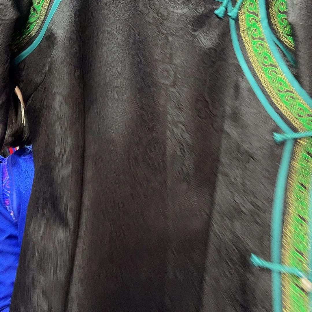 黑色绿边外套生活装两差