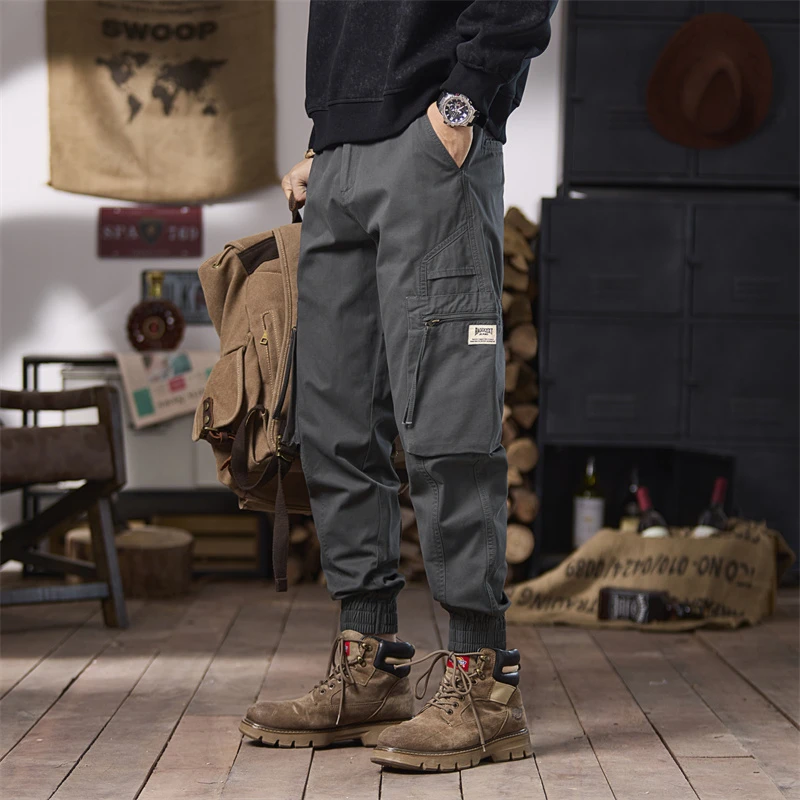 Cebrodz春秋新款美式复古重磅休闲裤子男装时尚潮牌宽松百搭裤子