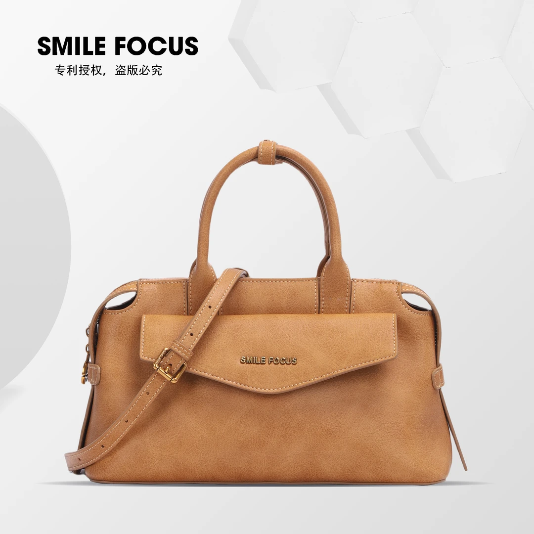 SMILE FOCUS/女士新款高端复古手提包休闲斜挎包大容量女包（3556）