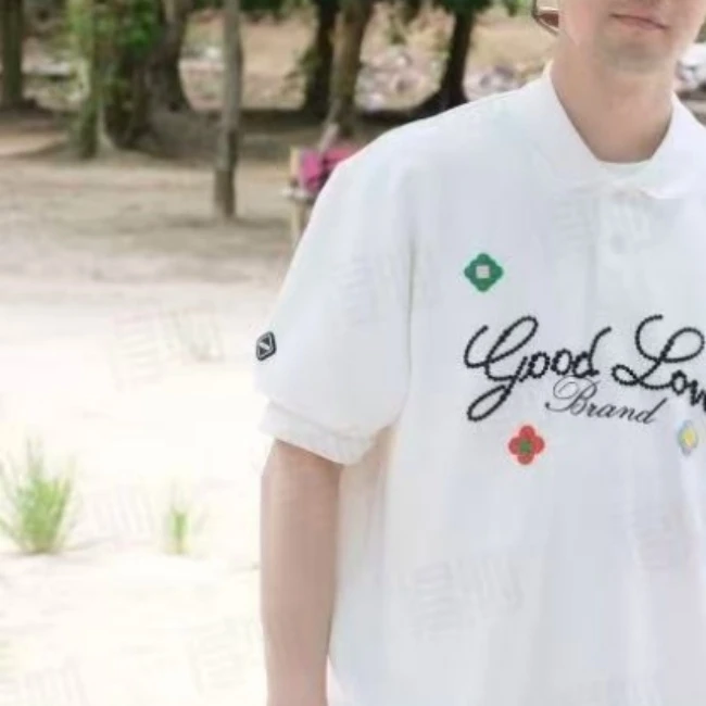GOODBRAND 2025SS GOODLOVES立体刺绣标语轻奢时尚高级感POLO短袖