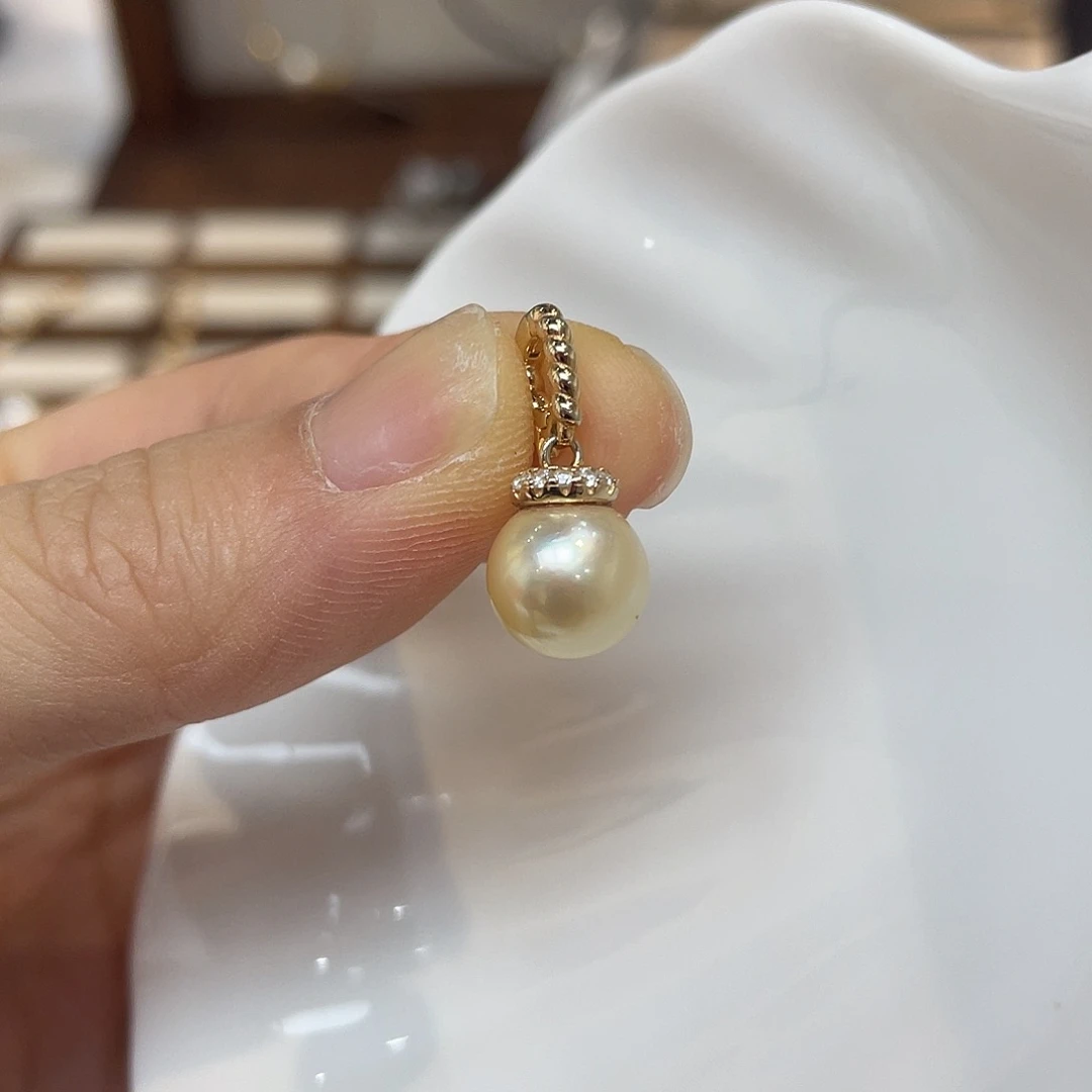 吊坠(不含链)银S925镶嵌海水珍珠
