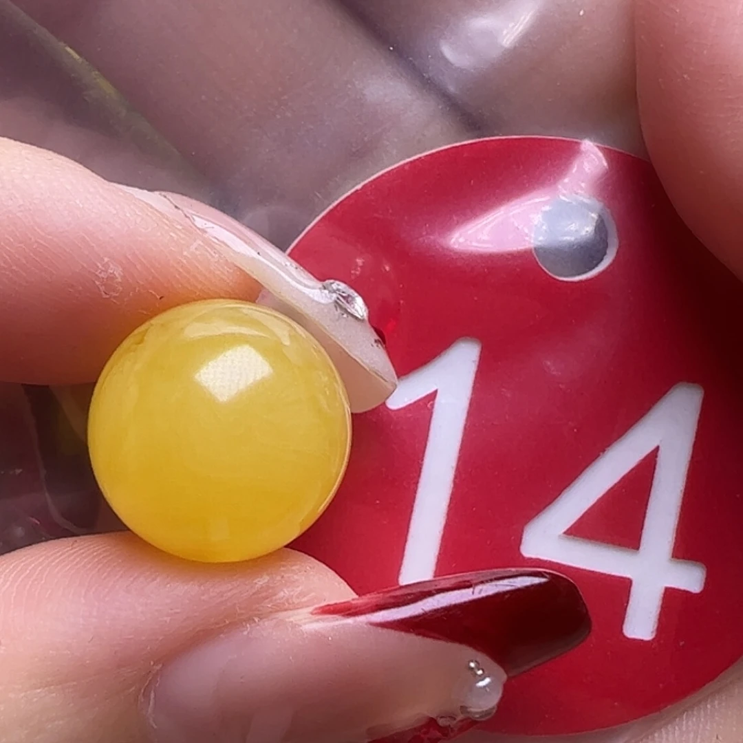 蜜蜡未镶嵌珠宝奇石13mm鸡油黄圆珠