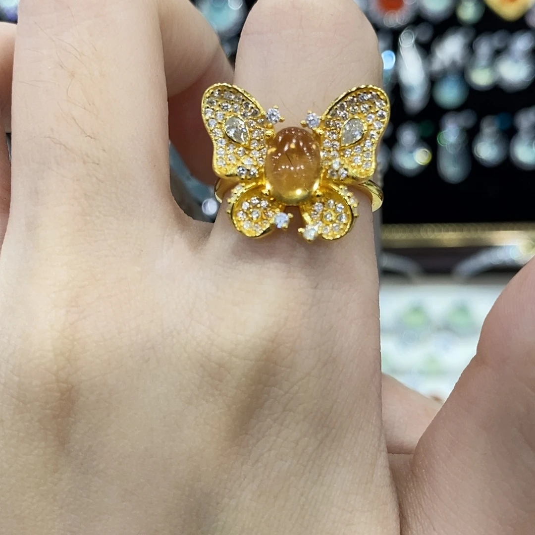 银S925镶嵌戒指黄晶
