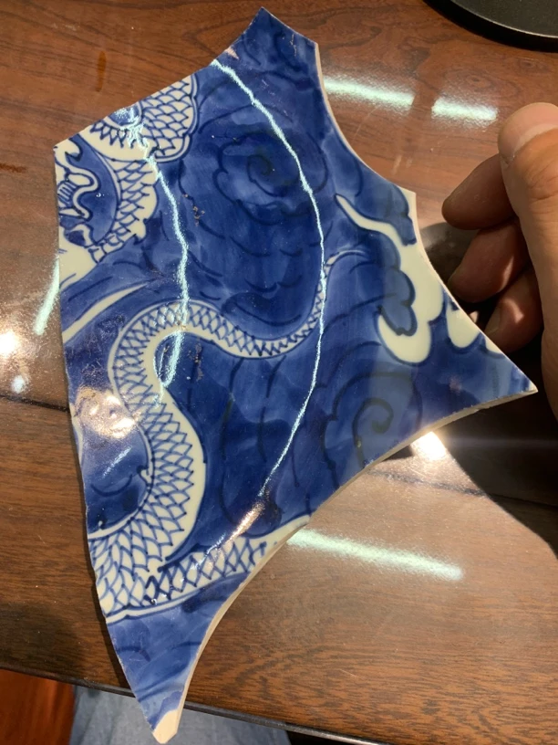 陶瓷当代仿古艺术品青花大瓷片
