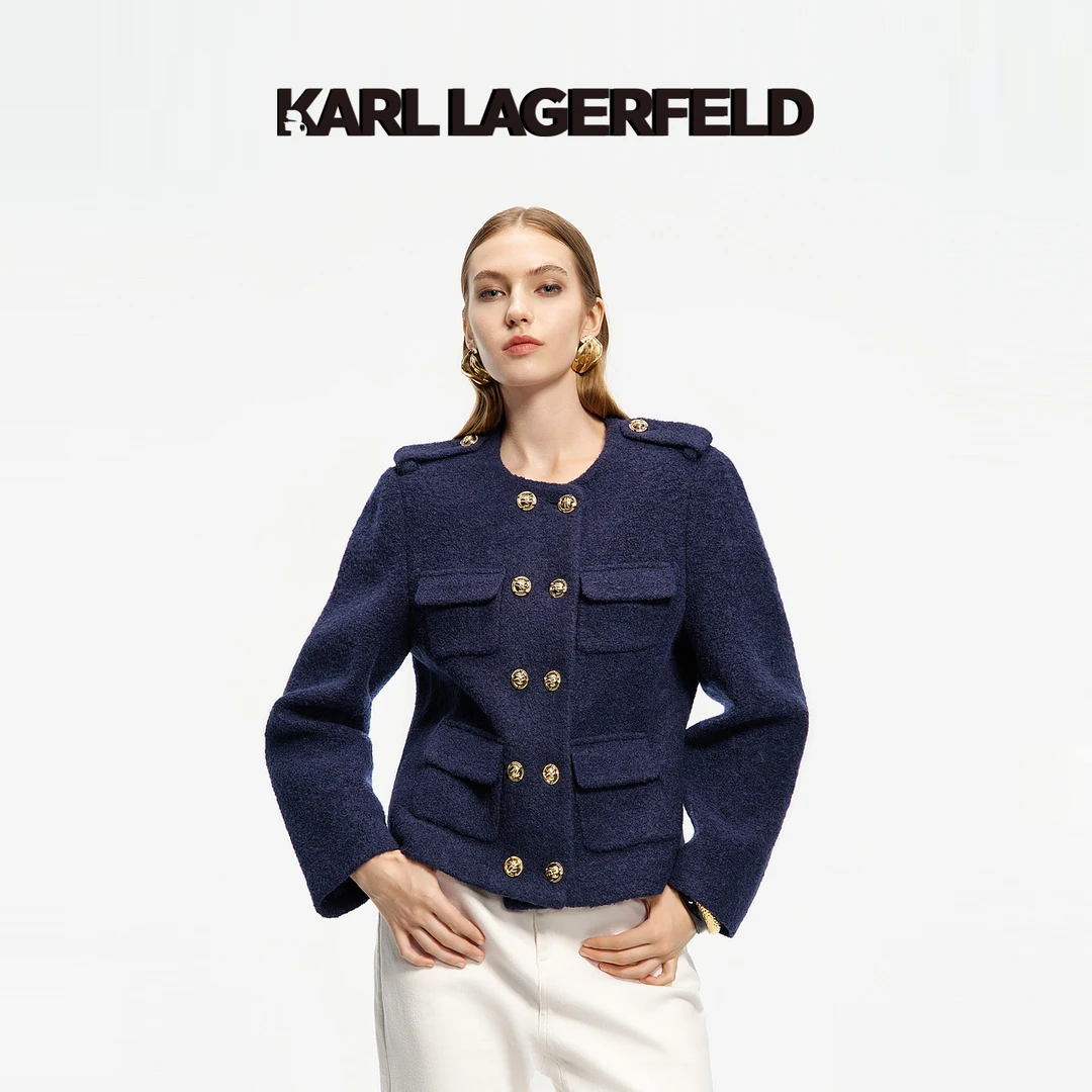【大可专属】KARLLAGERFELD秋季双排扣外套老佛爷M27E1502