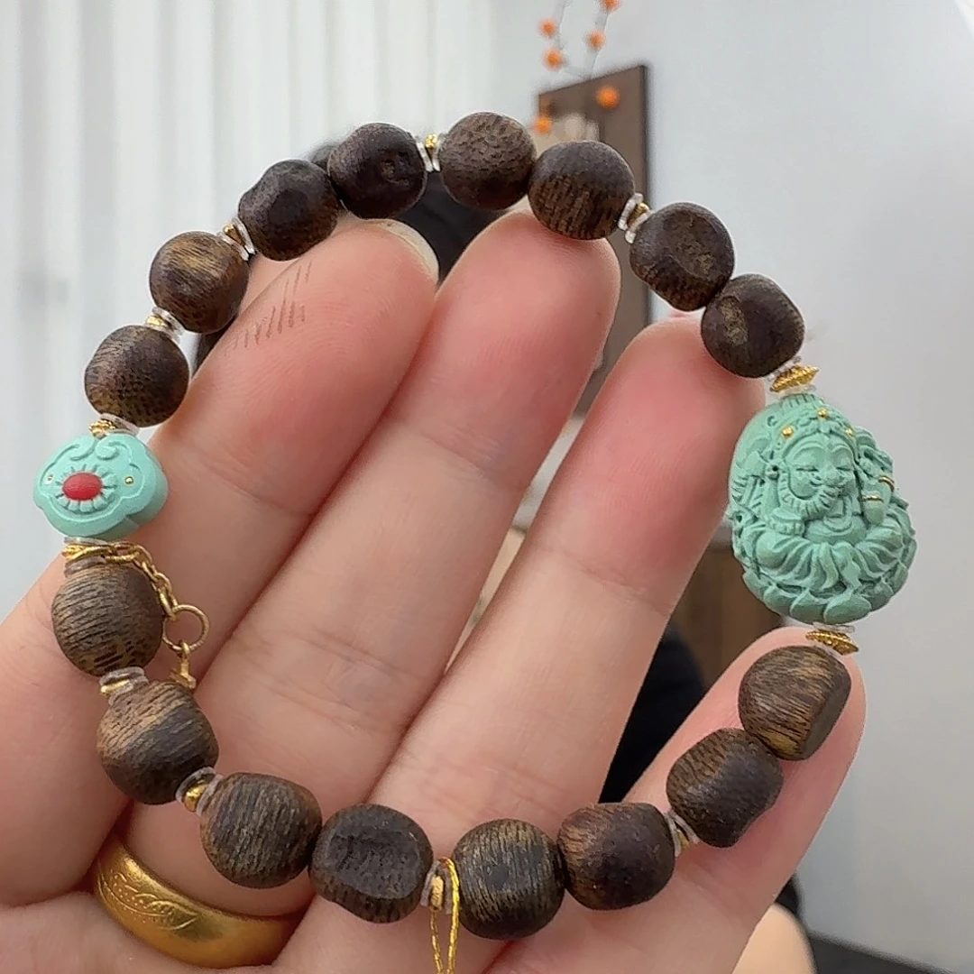 绿松石18K金镶嵌珠宝奇石