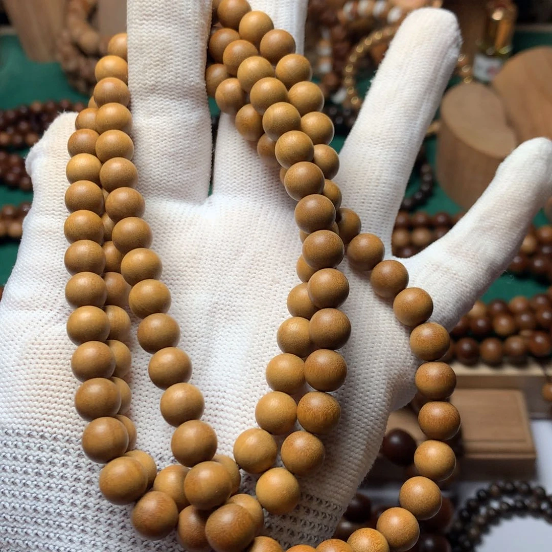 檀香木手串/手链林*克老山檀香0.8顺纹